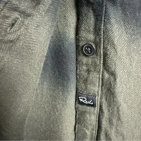 Rails Olive and Black Tie-Dye Button Down Shirt - Picture 7 of 11